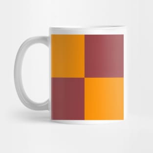 Fire Orange and Red Checkerboard Pattern Mug